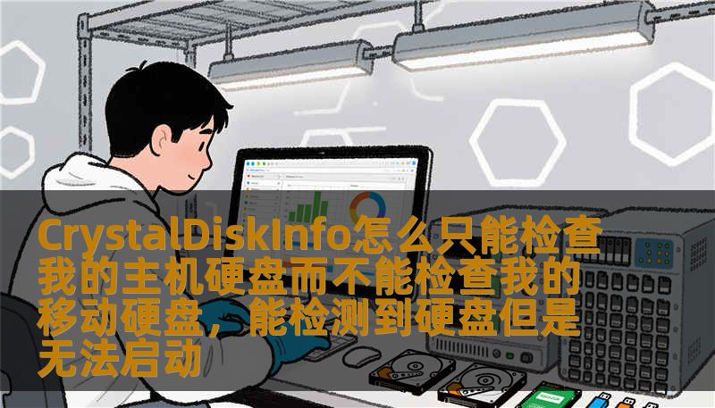 CrystalDiskInfo怎么只能检查我的主机硬盘而不能检查我的移动硬盘，能检测到硬盘但是无法启动