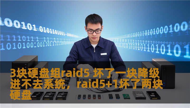 3块硬盘组raid5 坏了一块降级进不去系统，raid5+1坏了两块硬盘