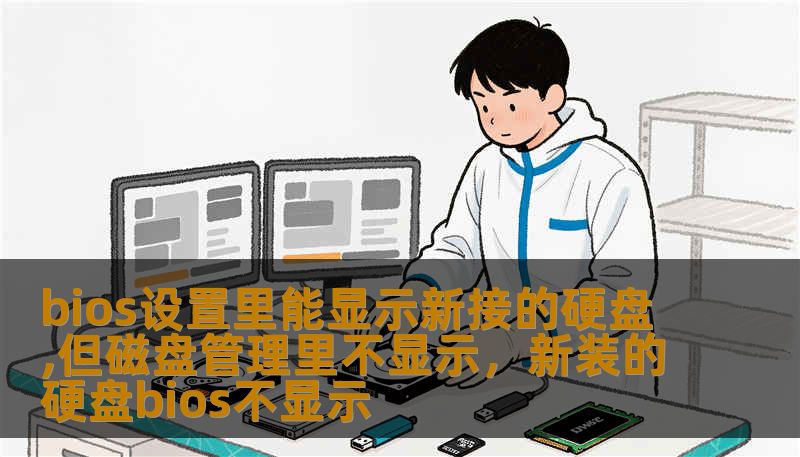 bios设置里能显示新接的硬盘,但磁盘管理里不显示，新装的硬盘bios不显示