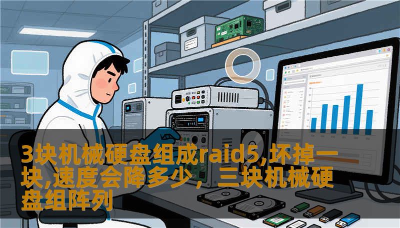 3块机械硬盘组成raid5,坏掉一块,速度会降多少，三块机械硬盘组阵列