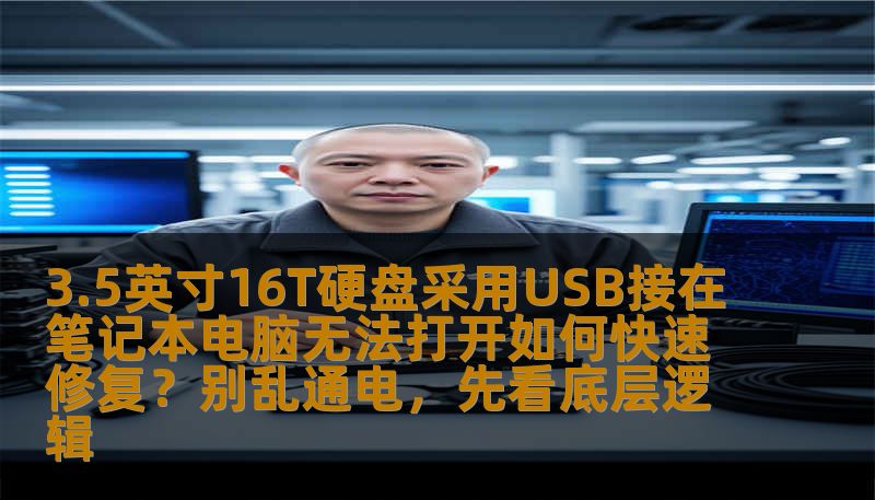 3.5英寸16T硬盘采用USB接在笔记本电脑无法打开如何快速修复？别乱通电，先看底层逻辑