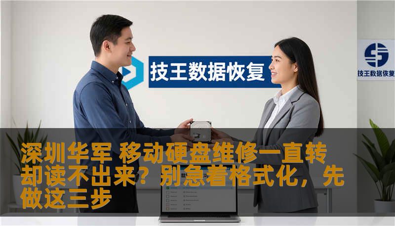 深圳华军 移动硬盘维修一直转却读不出来？别急着格式化，先做这三步