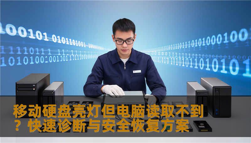 移动硬盘亮灯但电脑读取不到？快速诊断与安全恢复方案