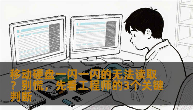 移动硬盘一闪一闪的但电脑不识别？别反复插拔！本文由数据恢复工程师亲笔，帮你快速判断是逻辑问题还是硬件故障，并给出安全恢复方案。技王数据恢复全国9城直营，免费检测，成功率高。