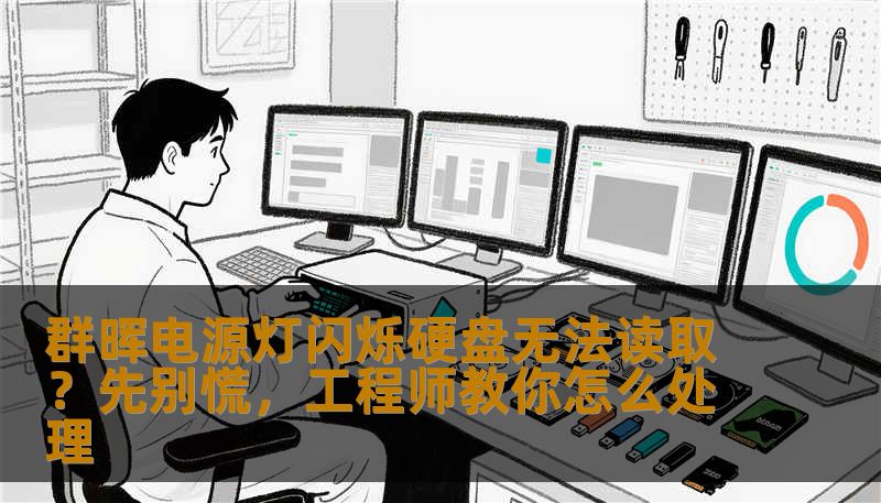 群晖电源灯闪烁但硬盘无法读取？本文由数据恢复工程师撰写，详细分析群晖电源灯闪烁的故障原因、判断逻辑问题还是硬件损坏，并给出安全恢复步骤与真实案例。联系技王数据恢复，专业解决各类群晖NAS数据丢失问题。