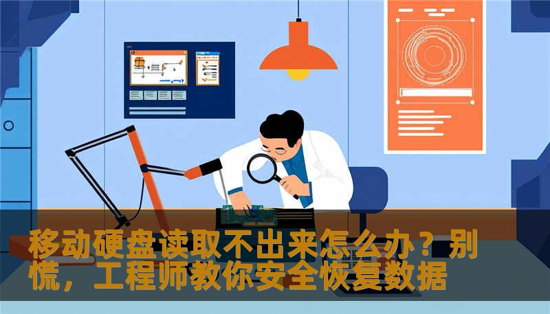 移动硬盘读取不出来？别急着格式化！技王数据恢复工程师详解逻辑故障与硬件损坏的判断方法，教你正确操作步骤，避免二次损坏。覆盖误删除、SSD无法识别、硬盘异响等场景，全国9城直营店，专业数据恢复服务。
