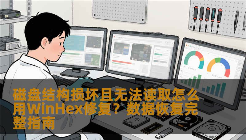 磁盘结构损坏且无法读取怎么用WinHex修复？本文分享硬盘无法读取恢复方法、SSD数据恢复流程、误删除文件恢复步骤及企业服务器硬盘恢复方案，提供操作指导和案例，帮助用户安全恢复数据。