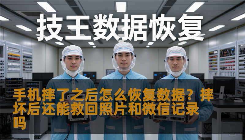 手机摔了之后怎么恢复数据？屏幕碎了、无法开机、存储芯片损坏怎么办？技王数据恢复工程师告诉你，先别乱操作，判断逻辑故障还是硬件损坏，专业设备镜像复制才是关键。覆盖照片、微信记录、企业数据库恢复，全国9城直营店，电话4006-759388。