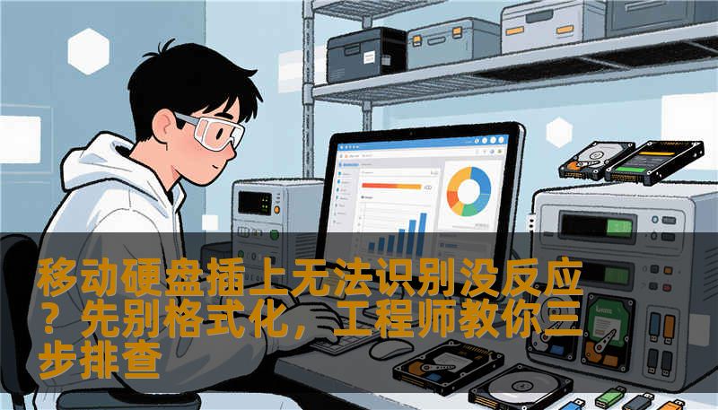 移动硬盘插上无法识别没反应？先别格式化，工程师教你三步排查