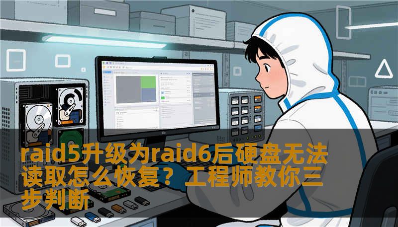 raid5升级为raid6后硬盘无法读取怎么恢复？工程师教你三步判断