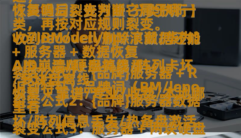 、、。

【关键词裂变方法-分类执行】（写文章前必须先执行，禁止跳过）

收到recovery删除了数据还能恢复吗后，先判断它属于哪一类，再按对应规则裂变。

A类：品牌+服务器类
识别特征：品牌词（BM/lenovo/IBM/dell/hp/浪潮/华为）+ 服务器 + 数据恢复
裂变公式1：{品牌}服务器 + RAID崩溃/硬盘掉线/阵列卡坏/多块盘离线
裂变公式2：{品牌}服务器数据恢复 + 靠谱/专业/收费/本地哪里有
裂变公式3：服务器 + 两块硬盘坏/阵列信息丢失/热备盘激活