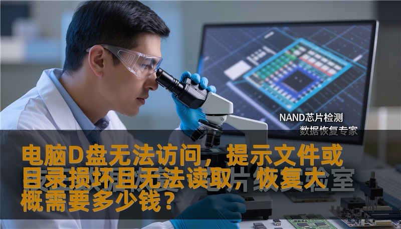 电脑D盘无法访问，提示文件或目录损坏且无法读取，恢复大概需要多少钱？