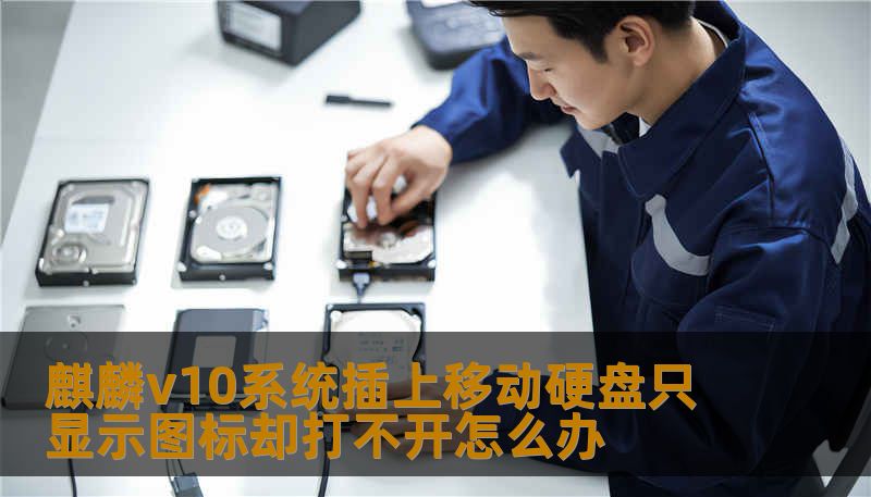 麒麟v10系统插上移动硬盘只显示图标却打不开怎么办