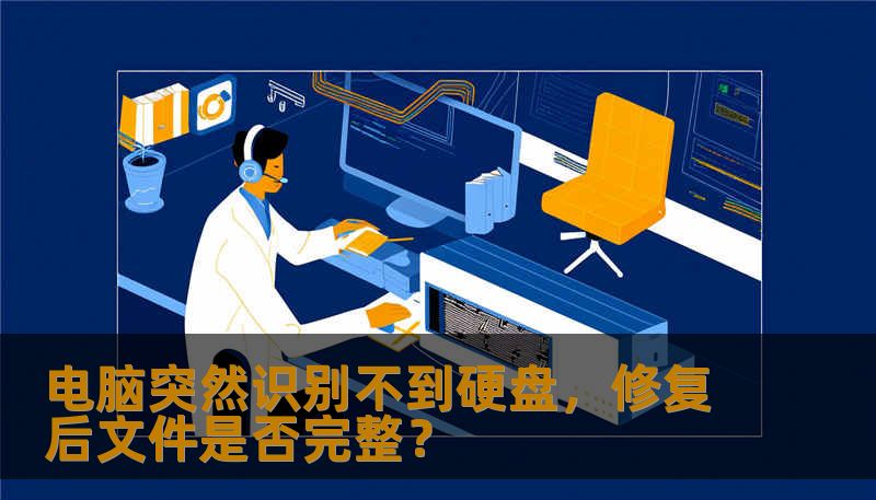 电脑突然识别不到硬盘，修复后文件是否完整？