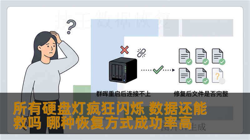 NAS所有硬盘灯一起闪烁通常表示RAID降级或逻辑故障。本文分析各类恢复方法成功率，结合真实案例给出操作步骤与风险提醒，避免误操作扩大损失。