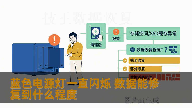 蓝色电源灯一直闪烁 数据能修复到什么程度
