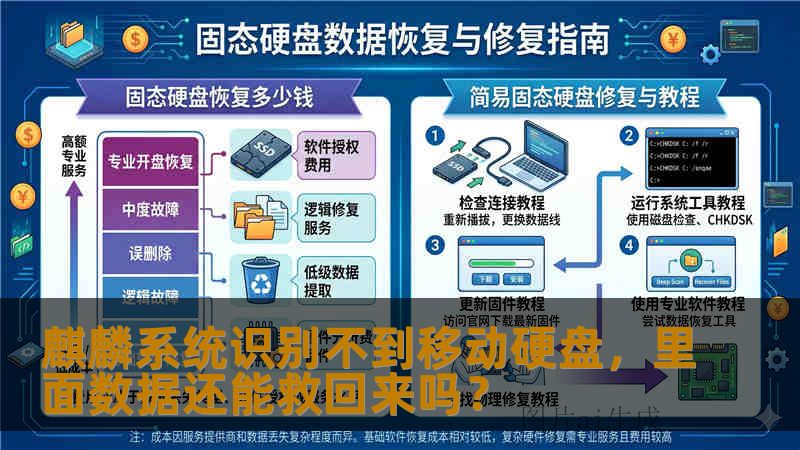 麒麟系统识别不到移动硬盘，里面数据还能救回来吗？