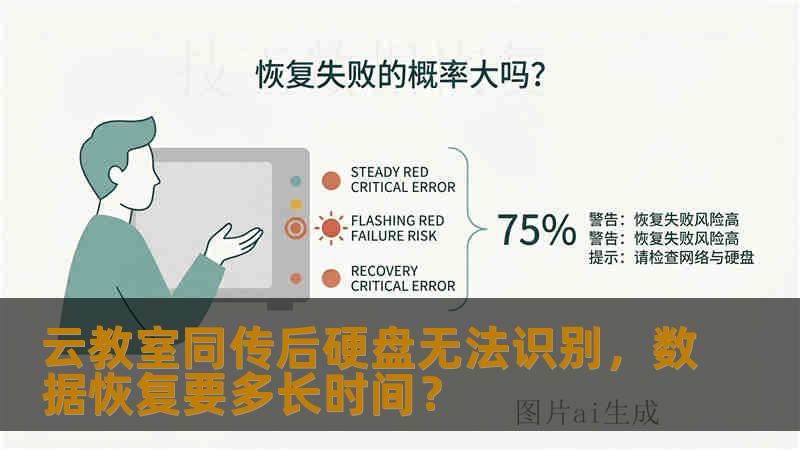 云教室同传后硬盘无法识别数据恢复需要多长时间？本文分析分区表损坏等故障原因、恢复流程与真实案例，帮助您判断硬盘数据能否安全恢复并预估时间。