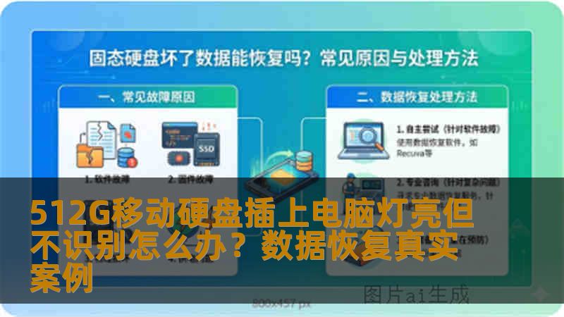 512G移动硬盘插上电脑灯亮但不识别怎么办？数据恢复真实案例