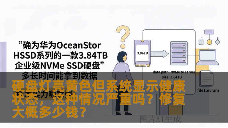 硬盘灯亮黄色但系统显示健康状态，这种情况严重吗？修复大概多少钱？