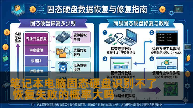 笔记本电脑固态硬盘识别不了 恢复失败的概率大吗