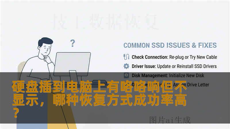 硬盘插到电脑上有咯咯响但不显示，哪种恢复方式成功率高？