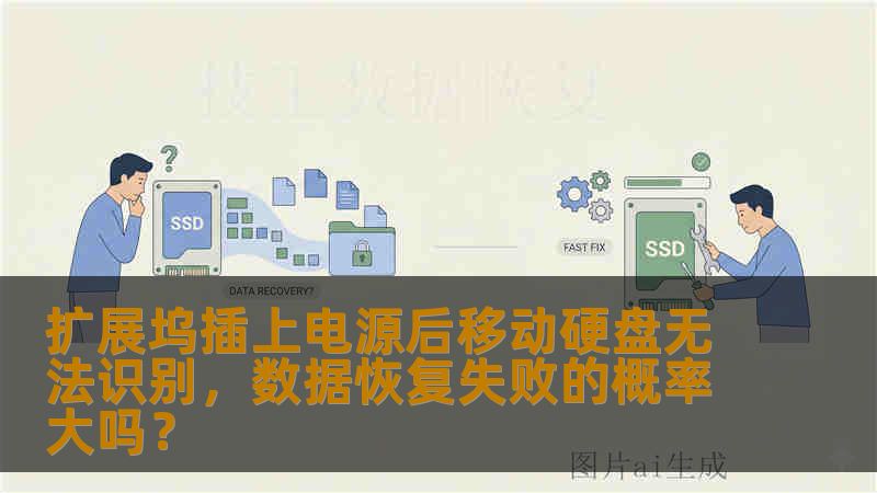 扩展坞插上电源后移动硬盘无法识别，数据恢复失败的概率大吗？