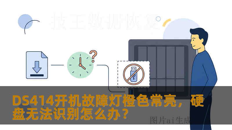 DS414开机故障灯橙色常亮，硬盘无法识别怎么办？