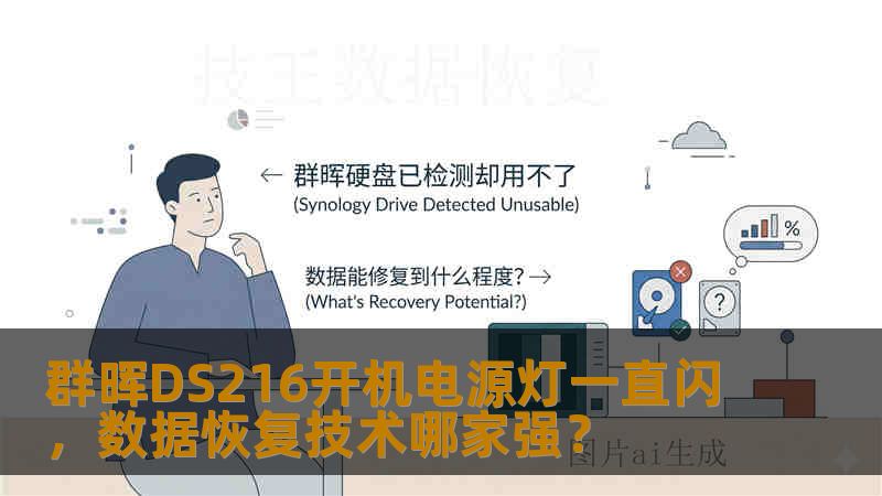 群晖DS216开机电源灯一直闪，数据恢复技术哪家强？