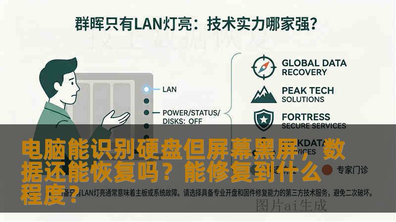 电脑能识别硬盘但屏幕黑屏，数据还能恢复吗？能修复到什么程度？