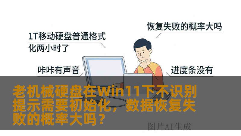 老机械硬盘在Win11下不识别提示需要初始化，数据恢复失败的概率大吗？