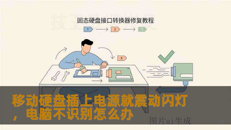 移动硬盘插上电源就震动闪灯，电脑不识别怎么办