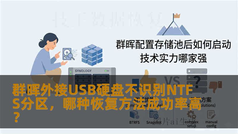 群晖外接USB硬盘不识别NTFS分区，哪种恢复方法成功率高？