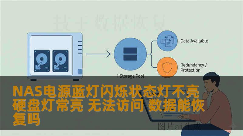NAS电源蓝灯闪烁状态灯不亮硬盘灯常亮 无法访问 数据能恢复吗