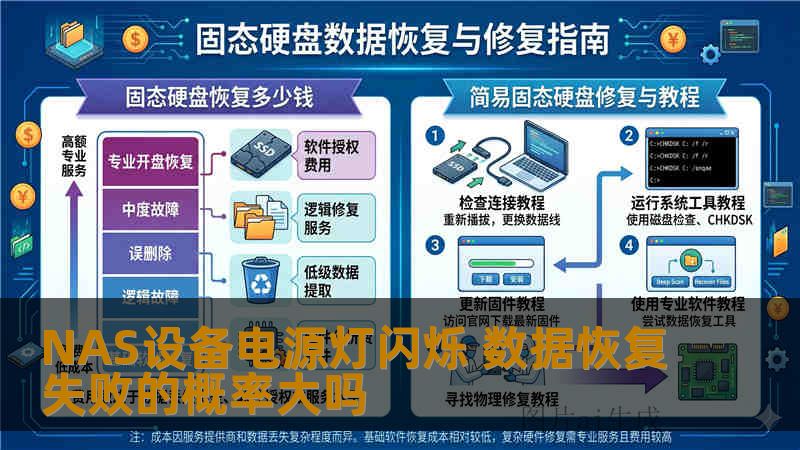NAS设备电源灯闪烁 数据恢复失败的概率大吗