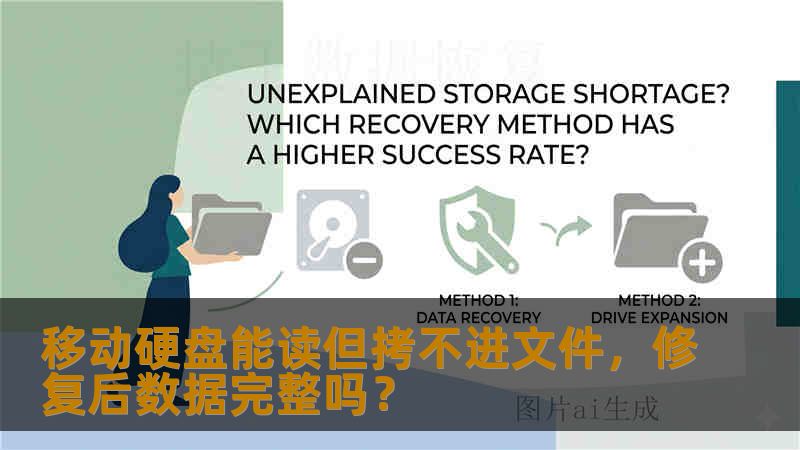 移动硬盘能读但拷不进文件，修复后数据完整吗？