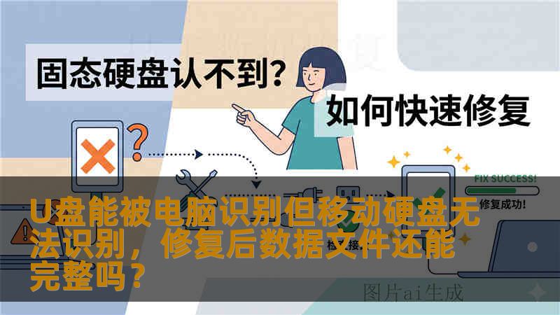 U盘能被电脑识别但移动硬盘无法识别，修复后数据文件还能完整吗？