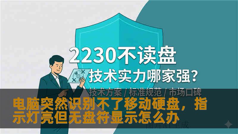 电脑突然识别不了移动硬盘，指示灯亮但无盘符显示怎么办