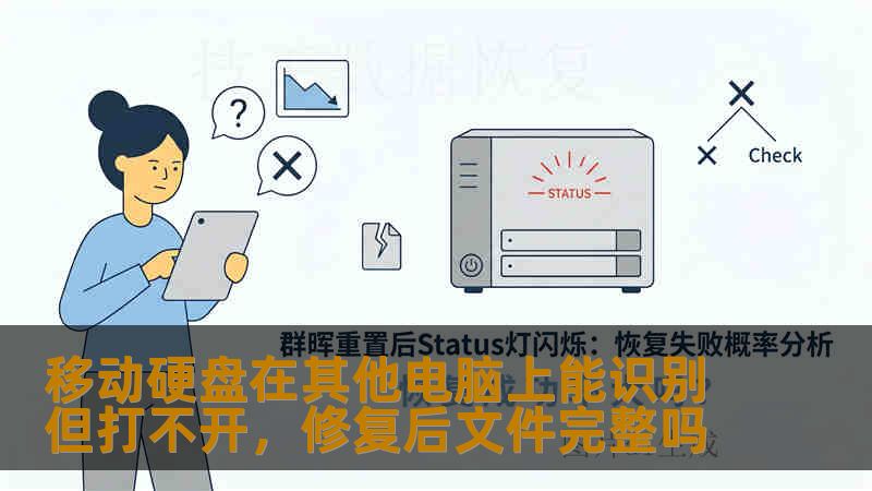 移动硬盘在其他电脑上能识别但打不开，修复后文件完整吗