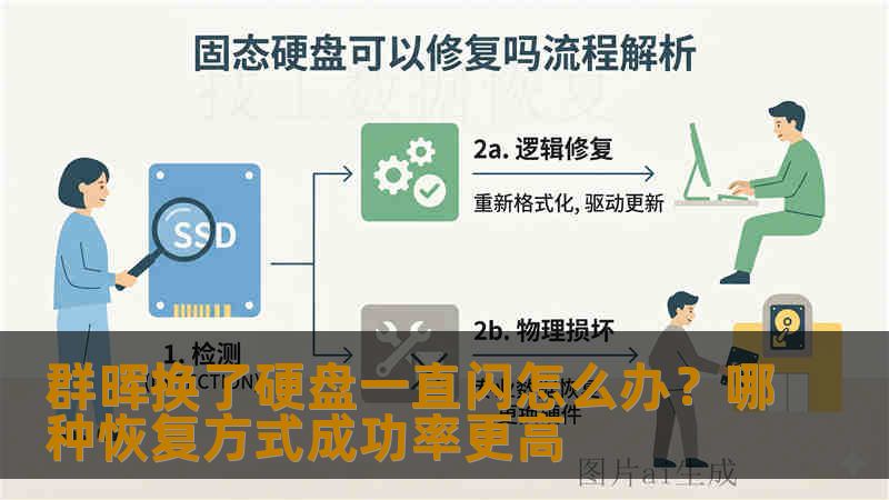 群晖换了硬盘一直闪怎么办？哪种恢复方式成功率更高