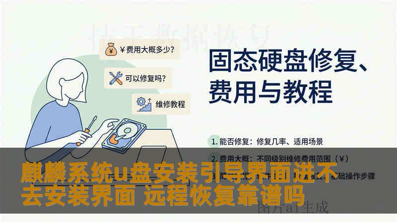 麒麟系统u盘安装引导界面进不去安装界面 远程恢复靠谱吗