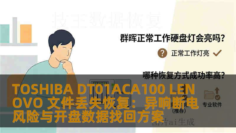 TOSHIBA DT01ACA100 LENOVO 文件丢失恢复：异响断电风险与开盘数据找回方案
