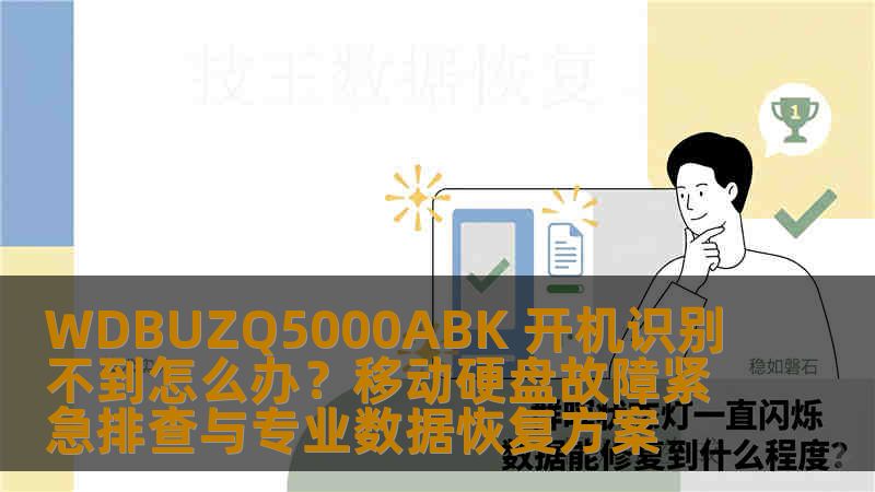 WDBUZQ5000ABK 开机识别不到怎么办？移动硬盘故障紧急排查与专业数据恢复方案