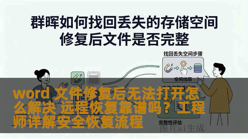 word 文件修复后无法打开怎么解决 远程恢复靠谱吗？工程师详解安全恢复流程