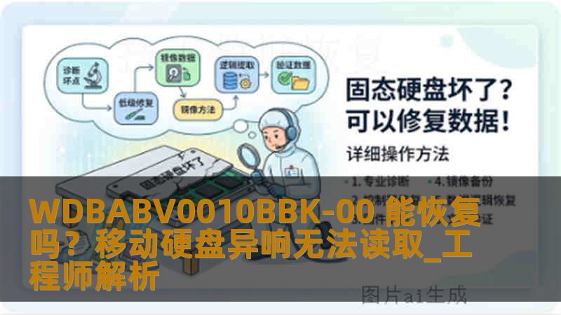 WDBABV0010BBK-00 能恢复吗？移动硬盘异响无法读取_工程师解析