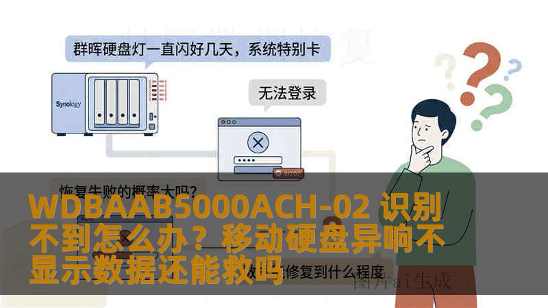 WDBAAB5000ACH-02 识别不到怎么办？移动硬盘异响不显示数据还能救吗