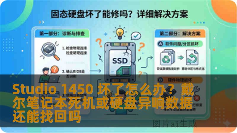 Studio 1450 坏了怎么办？戴尔笔记本死机或硬盘异响数据还能找回吗