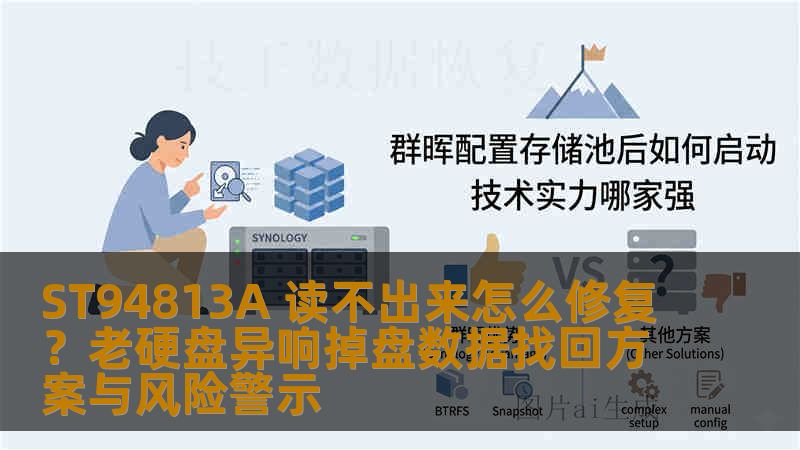 ST94813A 读不出来怎么修复？老硬盘异响掉盘数据找回方案与风险警示