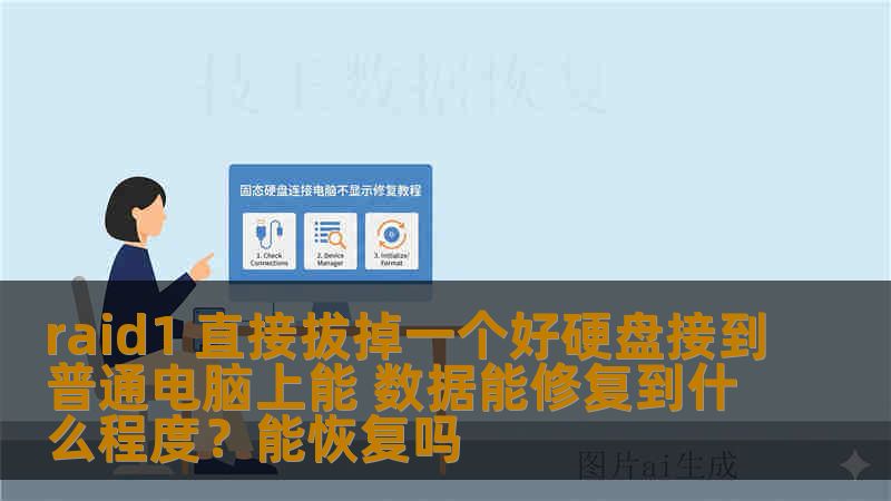 raid1 直接拔掉一个好硬盘接到普通电脑上能 数据能修复到什么程度？能恢复吗