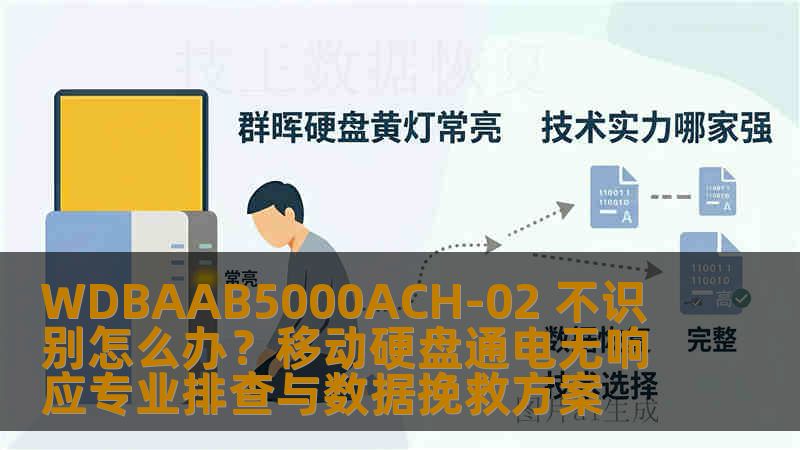 WDBAAB5000ACH-02 不识别怎么办？移动硬盘通电无响应专业排查与数据挽救方案